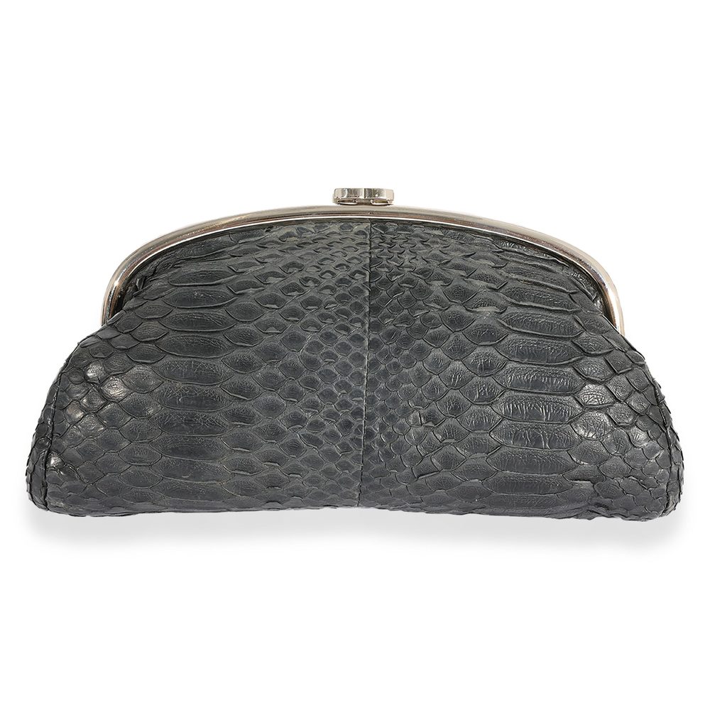 Chanel Black Python Timeless Clutch - image 3